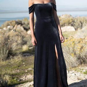 Jenny Yoo Issa Bridesmaid Dress Black Velvet